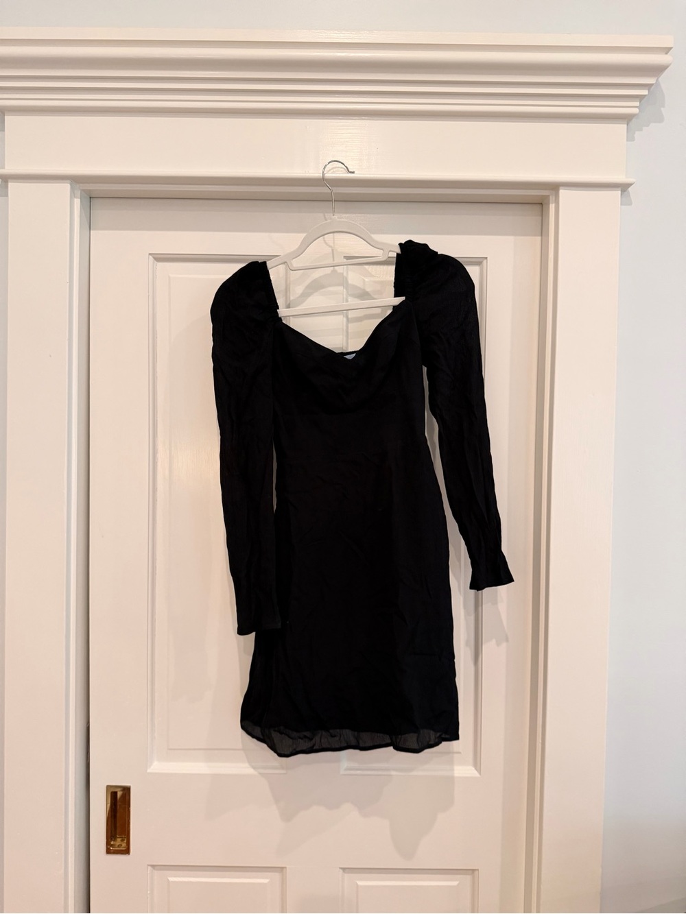 Hill House Black Long-Sleeve Mini Dress